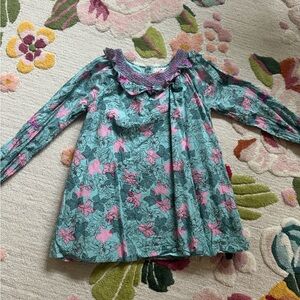 Peek dress in turquoise and pink, never worn, size 8